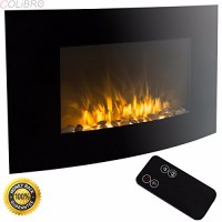 COLIBROX--1500 WATT Electric Fire Place Wall Mounted Heater W/ Remote Control Fireplace. Stunning Mountable Glass Fireplace Heats Spaces Up to 250 Sq/Ft; Ash & Smoke Free Design is Low Maintenance - B076GNR1F6